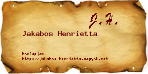 Jakabos Henrietta névjegykártya