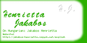 henrietta jakabos business card